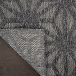 Nourison Palamos Indoor/Outdoor Dark Grey 8'10" x 11'10" Area Rug, Easy Cleaning, Non Shedding, Bed Room, Living Room, Dining Room, Backyard, Deck, Patio (9x12)