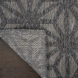 Nourison Palamos Indoor/Outdoor Dark Grey 8'10" x 11'10" Area Rug, Easy Cleaning, Non Shedding, Bed Room, Living Room, Dining Room, Backyard, Deck, Patio (9x12)