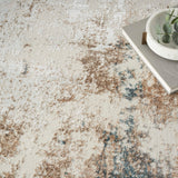 Nourison Glam Abstract Taupe/Multi 3'11" x 5'11" Area -Rug, Easy -Cleaning, Non Shedding, Bed Room, Living Room, Dining Room, Kitchen (4x6)" }