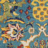 Nourison Allur Traditional Turquoise Ivory 2'3" x 7'6" Area -Rug, Easy -Cleaning, Non Shedding, Bed Room, Living Room, Dining Room, Kitchen (2x8)