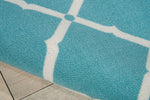 Nourison Home & Garden Aqua Rectangle Area Rug, 4-Feet 4-Inches by 6-Feet 3-Inches (4'4" x 6'3")