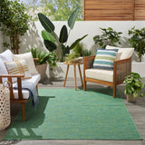 Nourison Practical Solutions Indoor/Outdoor Blue Green 4' x 6' Area -Rug, Easy -Cleaning, Non Shedding, Bed Room, Living Room, Dining Room, Backyard, Deck, Patio (4x6)