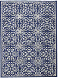 Nourison Jubilant Floral Navy/Ivory 3' x 5' Area--Rug, Easy--Cleaning, Non Shedding, Bed Room, Living Room, Dining Room, Kitchen (3x5)