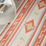 Nourison Baja Tribal Ivory/Grey 5' x 7' Area Rug, Easy Cleaning, Non Shedding, Bed Room, Living Room, Dining Room, Kitchen (5x7)