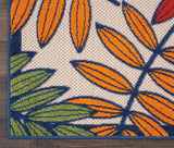 Nourison Aloha Indoor/Outdoor Multicolor 2'8" x 4' Area Rug, Tropical, Botanical, Easy Cleaning, Non Shedding, Bed Room, Kitchen, Living Room, Deck, Backyard, (3' x 4')