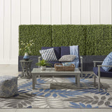 Nourison Aloha Indoor/Outdoor Grey/Blue 9'6" x 13' Area Rug, Easy Cleaning, Non Shedding, Bed Room, Living Room, Dining Room, Backyard, Deck, Patio (10x13)
