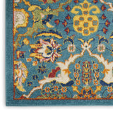 Nourison Allur Traditional Turquoise Ivory 2'3" x 7'6" Area -Rug, Easy -Cleaning, Non Shedding, Bed Room, Living Room, Dining Room, Kitchen (2x8)