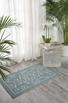 Nourison Home & Garden Indoor-Outdoor Light Blue 2'3" x 3'9" Area -Rug, Easy -Cleaning, Non Shedding, Bed Room, Living Room, Dining Room, Kitchen (2x4)