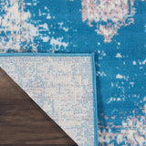 Nourison Grafix Blue 2' x 6' Area Rug Easy Clean, Non Shedding, Bed Room, Living Room, Dining Room, Kitchen (6' Runner)