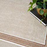 Nourison Glam Geometric Ivory Cream 3'11" x 5'11" Area -Rug, Easy -Cleaning, Non Shedding, Bed Room, Living Room, Dining Room, Kitchen (4x6)