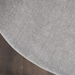 Nourison Essentials Solid Contemporary Silver Grey 4' Round Area Rug , 4' X Round