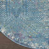 Nourison Passion Transitional Tribal Blue 5' Round Area Rug