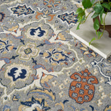 Nourison Home Allur All-over design Grey 4' x 6' Area -Rug, Easy -Cleaning, Non Shedding, Bed Room, Living Room, Dining Room, Kitchen (4x6)