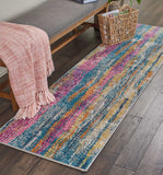 Nourison Passion Bohemian Grey/Multicolor 2'2'' x 7'6'' Area-Rug, Easy-Cleaning, Non Shedding, Bed Room, Living Room, Dining Room, Kitchen (2x8)