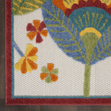 Nourison Aloha Indoor/Outdoor Multicolor 2'8" x 4' Area Rug, Floral, Contemporary, Easy Cleaning, Non Shedding, Bed Room, Living Room, Deck, Backyard, (3' x 4')