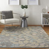 Nourison Tranquil Nature Grey/Beige 6' x 9' Area -rug, Easy -cleaning, Non Shedding, Bed Room, Living Room, Dining Room, Kitchen (6x9)