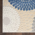 Nourison Aloha 42" x 66" Polypropylene Fabric Rug in Blue/Gray Finish