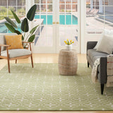 Nourison Essentials Outdoor Green Ivory 5' x 7' Area Rug, Easy Cleaning, Non Shedding, Bed Room, Living Room, Dining Room, Deck, Backyard, Patio (5x7)