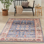 Nourison Vintage Home Bohemian Blue 3'9" x 5'9" Area Rug, Easy Clean, Non Shedding, Bed Room, Living Room, Dining Room, Backyard, Deck, Patio (4x6)