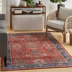 Nourison Fulton Traditional Rust 5' x 7' Area -Rug, Easy -Cleaning, Non Shedding, Bed Room, Living Room, Dining Room, Kitchen (5x7)