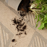 Nourison Washable Jute Geometric Natural Beige 3'11" x 5'11" Area Rug, Easy Clean, Non Shedding, Bed Room, Living Room, Dining Room, Kitchen (4x6)