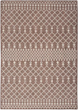 Nourison Positano 4' x 6' Indoor/Outdoor Area Rug, Brown, Modern, Geometric Pattern, Easy Cleaning, Non Shedding, Bedroom, Living Room, Dining Room, Deck, Backyard, Patio