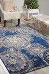 Nourison Somerset Geometric Denim 2' x 5'9" Area Rug, Easy Clean, Non Shedding, Bed Room, Living Room, Dining Room, Kitchen (2x6)