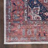 Nourison Brilliance Machine Washable Traditional Vintage Ivory/Brick 2' x 6' Area Rug, Easy Clean, Non Shedding, Bed Room, Living Room, Dining Room, Kitchen (2x6)