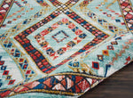 Nourison Tribal Decor Tribal Aqua 3'11'' x 6'2'' Area--Rug, Easy--Cleaning, Non Shedding, Bed Room, Living Room, Dining Room, Kitchen (4x6)