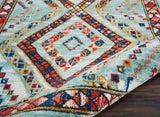 Nourison Tribal Decor Tribal Aqua 3'11'' x 6'2'' Area--Rug, Easy--Cleaning, Non Shedding, Bed Room, Living Room, Dining Room, Kitchen (4x6)