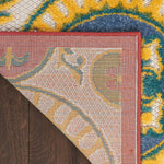 Nourison Aloha Indoor/Outdoor Red/Multi 3'6" x 5'6" Area Rug, Easy Cleaning, Non Shedding, Bed Room, Living Room, Dining Room, Patio, Deck, Backyard (4x6)