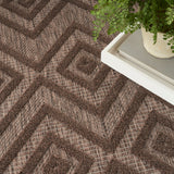 Nourison Versatile Brown 5' x 7' Indoor/Outdoor Area Rug, Easy Cleaning, Non Shedding, Living Room, Bedroom, Dining Room, Patio, Deck