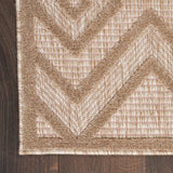 Nourison Versatile Outdoor Natural Beige 2' x 4' Area Rug, Easy Cleaning, Non Shedding, Bed Room, Living Room, Dining Room, Deck, Backyard, Patio (2x4)