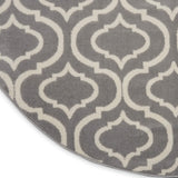 Nourison Jubilant Trellis Grey 5'3" x Round Area -Rug, Easy -Cleaning, Non Shedding, Bed Room, Living Room, Dining Room, Kitchen (5 Round)