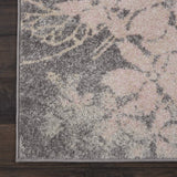 Nourison TRA08 Tranquil Floral Contemporary Grey/Pink Area Rug Runner 2'3" X 7'3", 2 ft x 7 ft