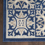 Nourison Aloha Indoor/Outdoor Blue 3'6" x 5'6" Area Rug, Easy Cleaning, Non Shedding, Bed Room, Living Room, Dining Room, Kitchen (4x6)