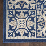Nourison Aloha Indoor/Outdoor Blue 3'6" x 5'6" Area Rug, Easy Cleaning, Non Shedding, Bed Room, Living Room, Dining Room, Kitchen (4x6)