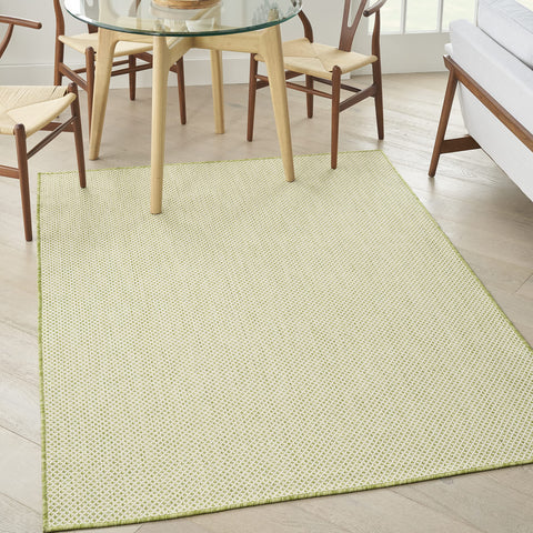 Nourison Courtyard 48" x 72" Fabric Indoor/Outdoor Rug in Ivory Green