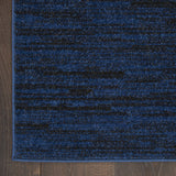 Nourison Essentials Indoor/Outdoor Midnight Blue 2'2" x 10' Area Rug, Easy Cleaning, Non Shedding, Bed Room, Living Room, Dining Room, Backyard, Deck, Patio (2x10)