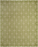 Nourison Essentials Outdoor Green Ivory 5' x 7' Area Rug, Easy Cleaning, Non Shedding, Bed Room, Living Room, Dining Room, Deck, Backyard, Patio (5x7)