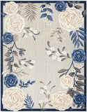 Nourison Aloha 5' x 8' Blue Gray Fabric Contemporary Area Rug (5' x 8')