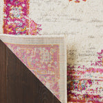 Nourison Passion Ivory/Fuchsia 2'2'' x 7'6'' Area-Rug, Boho, Traditional, Easy-Cleaning, Non Shedding, Bed Room, Living Room, Hallway, (8' Runner)