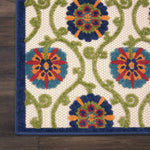 Nourison Aloha Indoor/Outdoor Blue/Multicolor 2'8" x 4' Area -Rug, Easy -Cleaning, Non Shedding, Bed Room, Living Room, Dining Room, Deck, Backyard, Patio (3x4)