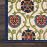Nourison Aloha Indoor/Outdoor Blue/Multicolor 2'8" x 4' Area -Rug, Easy -Cleaning, Non Shedding, Bed Room, Living Room, Dining Room, Deck, Backyard, Patio (3x4)