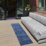Nourison Essentials Indoor/Outdoor Navy Blue 2'2" x 10' Area Rug, Easy Cleaning, Non Shedding, Bed Room, Living Room, Dining Room, Backyard, Deck, Patio (2x10)