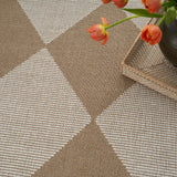 Nourison Washable Modern Jute Geometric Natural Ivory 5'3" x 7'3" Area Rug, Easy Cleaning, Non Shedding, Bed Room, Living Room, Dining Room, Kitchen (5x7)