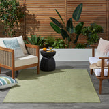 Nourison Positano Indoor/Outdoor Green 4' x 6' Area Rug, Easy Cleaning, Non Shedding, Bed Room, Living Room, Dining Room, Backyard, Deck, Patio (4x6)