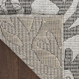 Nourison Garden Oasis Indoor-Outdoor Grey 4' x 6' Area Rug, Easy Cleaning, Non Shedding, Bed Room, Living Room, Dining Room, Backyard, Deck, Patio (4x6)