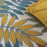 Nourison Aloha Indoor/Outdoor Tropical Botanical Ivory/Multi 3'6" x 5'6" Area Rug, (4' x 6')