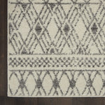 Nourison Passion Geometric Ivory/Grey 5'3" x 7'3" Area Rug, Easy Clean, Non Shedding, Bed Room, Living Room, Dining Room, Kitchen (5x7)